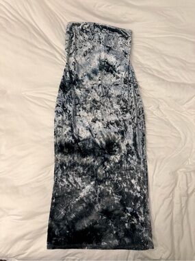 Strapless Velvet Tie-Dye Dress